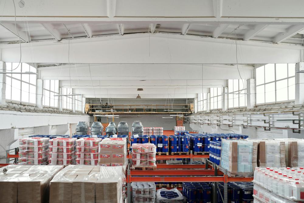 Warehouse shelves